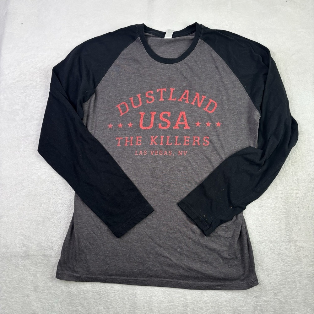 Dustland USA The Killers Las Vegas Grey Raglan Shirt Men's XL Stains